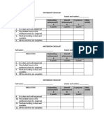 Notebook Checklist