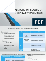 Nature of Roots of Quadratic Equation