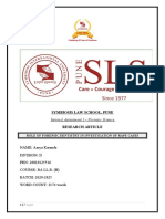 Symbiosis Law School, Pune: Internal Assessment I - Forensic Science