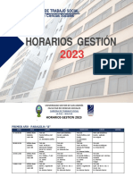 Horarios Carrera de Trabajo Social 2023