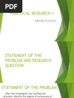 Practical Research Statement of The Problem and Research Questions