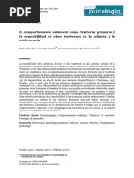 El Comportamiento Antisocial Como Trastorno Primario