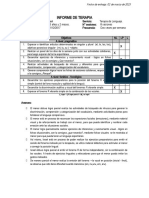 Informe Psicologico - Terapia de Lenguaje - Niño 5 Años Con Autismo