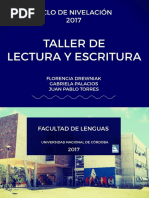 Manual Ciclo de Nivelación 2017 - Taller de Lectura y Escritura