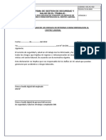 Declaracion de Conocer Los Riesgos de Retorno o Reincorporacion Al Centro Laboral PDF