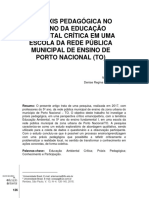 A Praxis Pedagógica No Ensino Da Educação Ambiental Crítica em Uma Escola Da Rede Pública Municipal de Ensino de Porto Nacional (To)