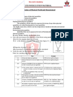 Xi STD Physics Study Material: Unit 1 Nature of Physical World and Measurement