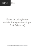 Essais de Palingénésie Sociale Prolégomènes (... ) Ballanche Pierre-Simon bpt6k65040n