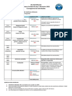 CRONOGRAMA DE ACTIVIDADES PROYECTOS 4to. BACHILLERATO