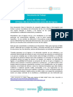 Documento Acerca Del Taller Inicial - El Primer Año de La Formación Como Año de Ingreso