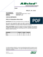 Películas Plásticas Estructura PPDL75 - P4 - K135: Especificaciones Técnicas