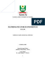 ECO 256 MATHEMATICS FOR ECONOMISTS II - Teacher - Co - .Ke