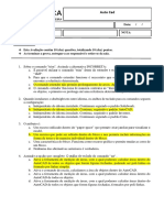 Avaliação Pesquisa - Autocad - 2D