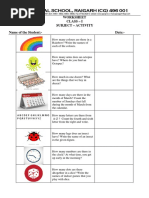 Class 1 Worksheet Test