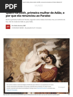 Quem Foi Lilith, Primeira Mulher de Adão, e Por Que Ela Renunciou Ao Paraíso