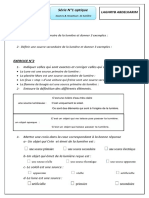 Les Sources Et Les Recepteurs de La Lumiere Exercices Non Corriges 3 PDF