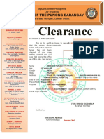 Clearance: Office of The Punong Barangay