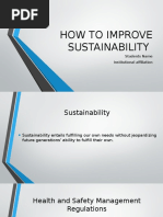 HOW TO IMPROVE SUSTAINABILITY Revised