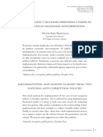 Implementación y Lecciones Aprendidas A Partir de Dos Políticas Nacionales Anticorrupción Víctor Peña Mancillas