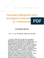 Panorama Bibliográfico de La Investigación Latinoamericana en Comunicación