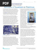 Informational Reading Comprehension Azulejos A Tradition of Portugal PDF