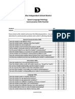 Communication Skills Checklist