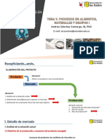 Tema v. Procesos en Alimentos, Materiales y Equipos I