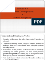 Lecture # 4 Problem Decomposition and Pattern Recognition