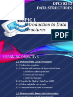 Topic 1 Introduction To Data Structure PDF