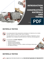 1.0 Introduction To Construction Materials and Testing