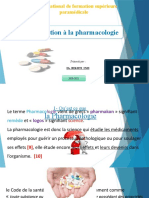 Introduction À La Pharmacologie: Institut National de Formation Supérieure Paramédicale