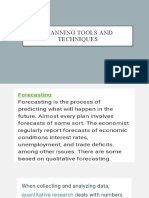 Planning Tools and Techniques