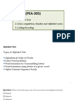 Unit-3 (PEA-305) : 1. Alphabet Test 2. Series Completion, Number and Alphabet Series 3. Coding Decoding