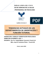 Tendencias Actuales de Los Departamentos de Orientación Y Función Tutorial