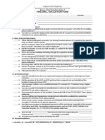 Fire Drill Evaluation Form: I. DRILL EXECUTION (Alarm Phase)