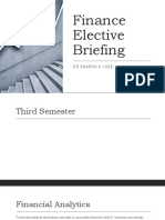 Finance Elective Briefing: DR Sharon K Jose