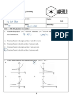 Part I - MC (@3 Marks) (21 Marks) : 2022-2023 Form 5 Regular Quiz 06 (25 Mins) Transformation of Graph