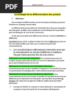 La Stratégie de La Différenciation Des Produit: Définition