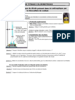 Dosages Par Titrage Colorimetrique Titrage Colorimétrique Du Diiode Un Antiseptique Par Le Thiosulfate de Sodium