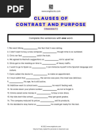 Clauses of Contrast and Purpose Exercise 1