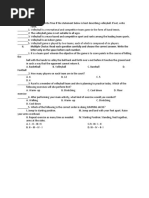 Physical Education 8 Quarter 3 First Summative Test