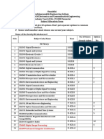 Subject Allocation Form