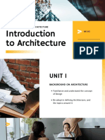 To Architecture: Unit 1: Background On Architecture