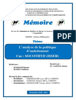 Mémoire: L'analyse de La Politique D'endettement Cas: Socothyd (Isser)