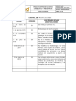 Procedimiento de Acciones Correctivas Y Preventivas: Modificaciones