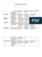 Business Simulation Rubric