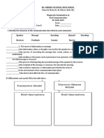 Diagnostic Test in Oral Communication