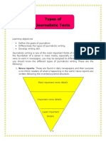 Types of Journalistic Text