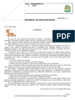 AVALIAÇÃO DA APRENDIZAGEM DO 1º BIM. DE LÍNGUA PORT. 6º Ano AVA e XEROX