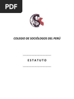 Estatuto Del Colegio de Sociólogos Del Perú